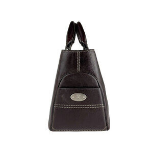 Celine Boogie Dark Brown Leather Bag Black Silver